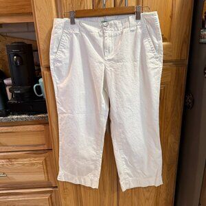 Lilly Pulitzer Palm Beach Fit Capri Pants Women’s 8 White Cotton EUC
